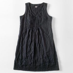 J. Jill 100% Linen V Neck Sleeveless Dress with Embroidered Hem